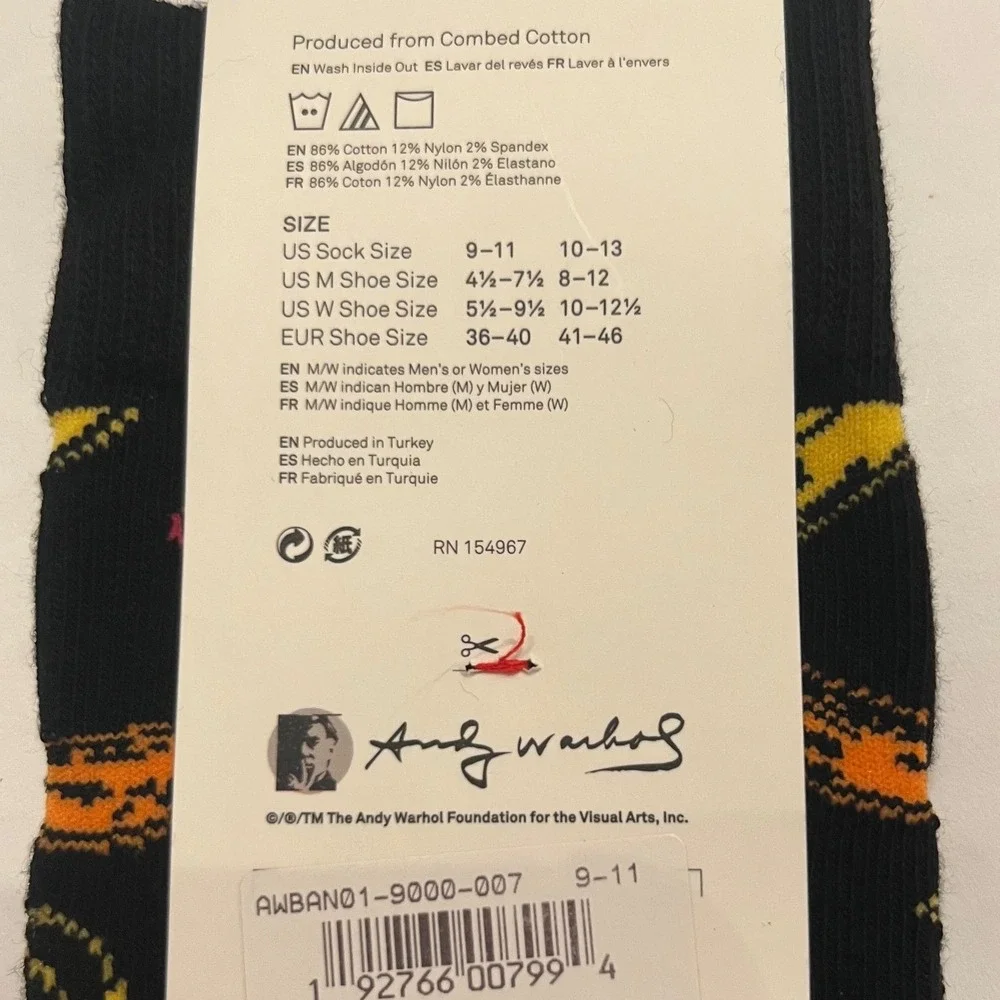 Happy Socks Andy Warhol Black Unisex Banana